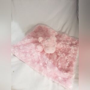 Super Star Baby Pink Unicorn Lovey Security Blanket With Rattle Plush Htf